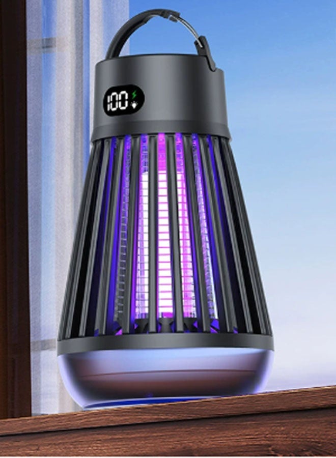 Neutral Multifunctional mosquito killer, outdoor portable mosquito lamp, household mosquito and fly killer, camping lantern. Suitable for home, outdoor, camping and other mosquito repellents. (Black) - Image 1