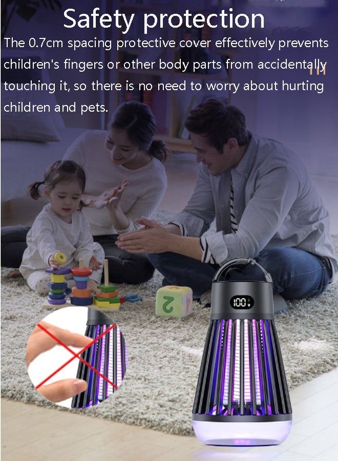 Neutral Multifunctional mosquito killer, outdoor portable mosquito lamp, household mosquito and fly killer, camping lantern. Suitable for home, outdoor, camping and other mosquito repellents. (Black) - Image 2