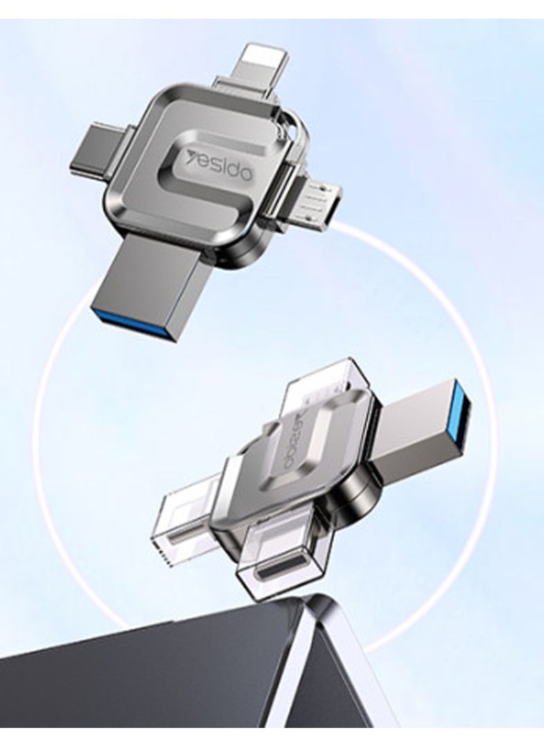 Yesido 4 in 1 64 GB USB Flash Drive, Lightning, Mirco USB, Type-C  - Image 2
