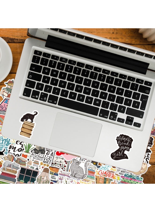 100 قطعة من ملصقات الكتب المصنوعة من الفينيل المقاومة للماء للبالغين والمراهقين والأطفال محبي القراءة هدية لأجهزة الكمبيوتر المحمول والكتب والمكتبة وزجاجة المياه والقرطاسية ومكافآت التدريس - Image 2