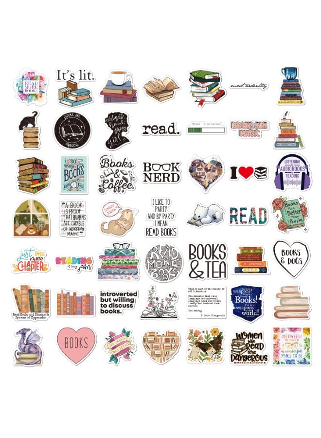 100 قطعة من ملصقات الكتب المصنوعة من الفينيل المقاومة للماء للبالغين والمراهقين والأطفال محبي القراءة هدية لأجهزة الكمبيوتر المحمول والكتب والمكتبة وزجاجة المياه والقرطاسية ومكافآت التدريس - Image 5