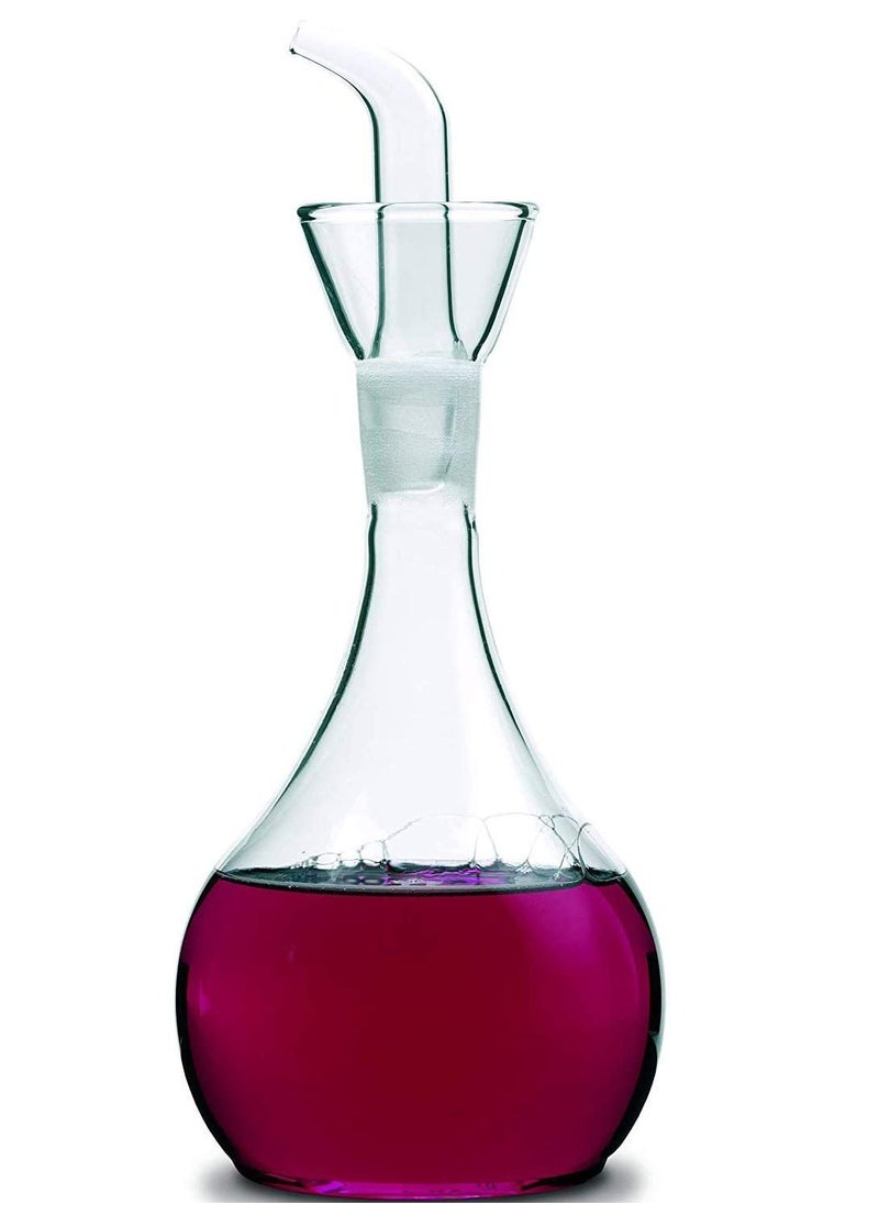 KASTWAVE "380 ml Clear Glass Olive Oil Dispenser Bottle, Oil & Vinegar Cruet with Pourers, Glass Non-Drip Leak Proof No Mess, NO Funnel Needed, Olive Oil Carafe Decanter for Kitchen and BBQ "  - Image 5