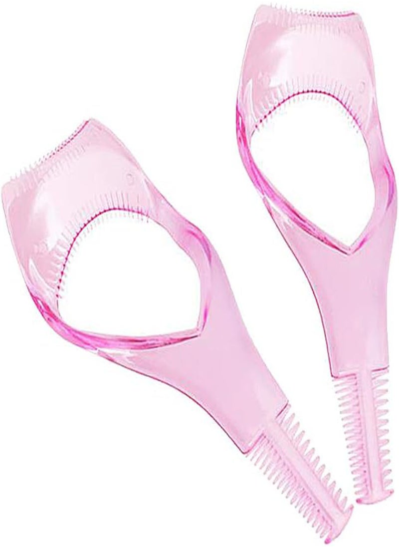 GGOOT - Mascara Applicator Guide Tool, Plastic Makeup Eyelash Tool Mascara Eyelash Comb Applicator Woman Make-up Eyelash Comb Applicator Guide Tool 3in1 Eye Lash Brush Mascara Applicator Pink - Image 1
