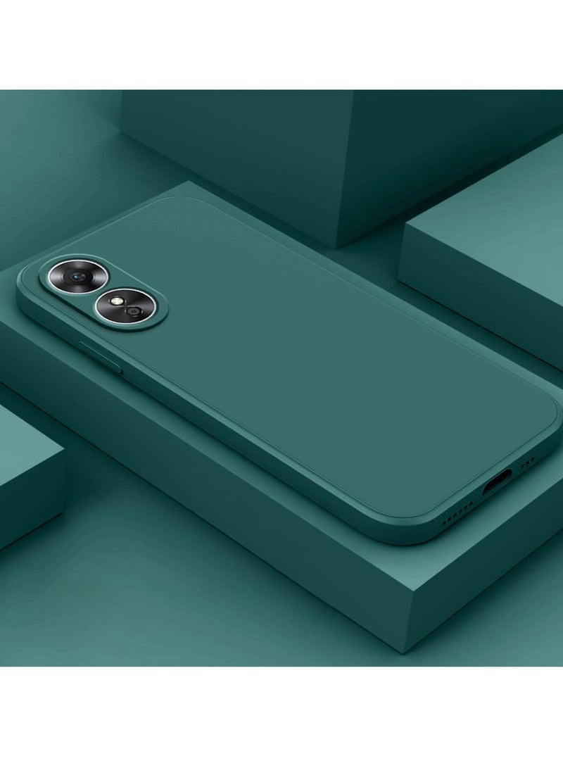 إلترازون Oppo A58 4G Green Silicone Case – Liquid Gel Rubber Bumper with Soft Microfiber Lining, Slim Shockproof Hard Shell - Image 3