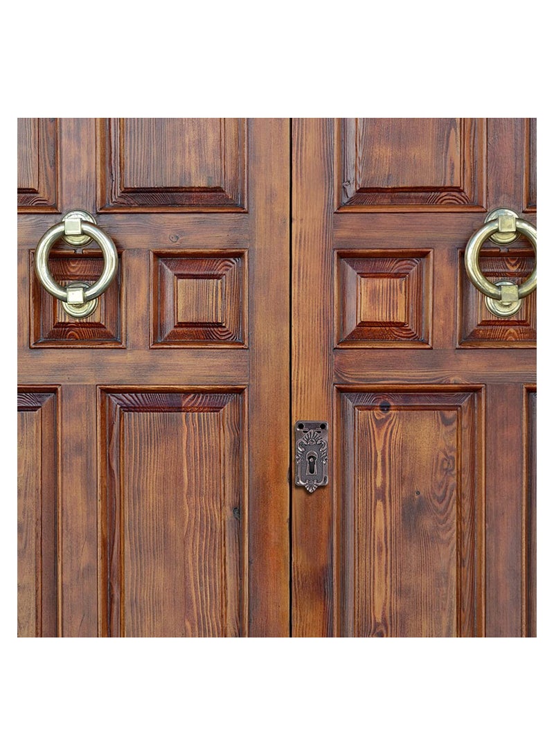 2 pieces Antique Cabinet Door Lock Vintage Decorative Furniture Lock with Key Zinc Alloy Cabinet Lock Decorative Lock Catches with Key for Jewellery Boxes Wooden Boxes Drawer Wardrobe - Image 2