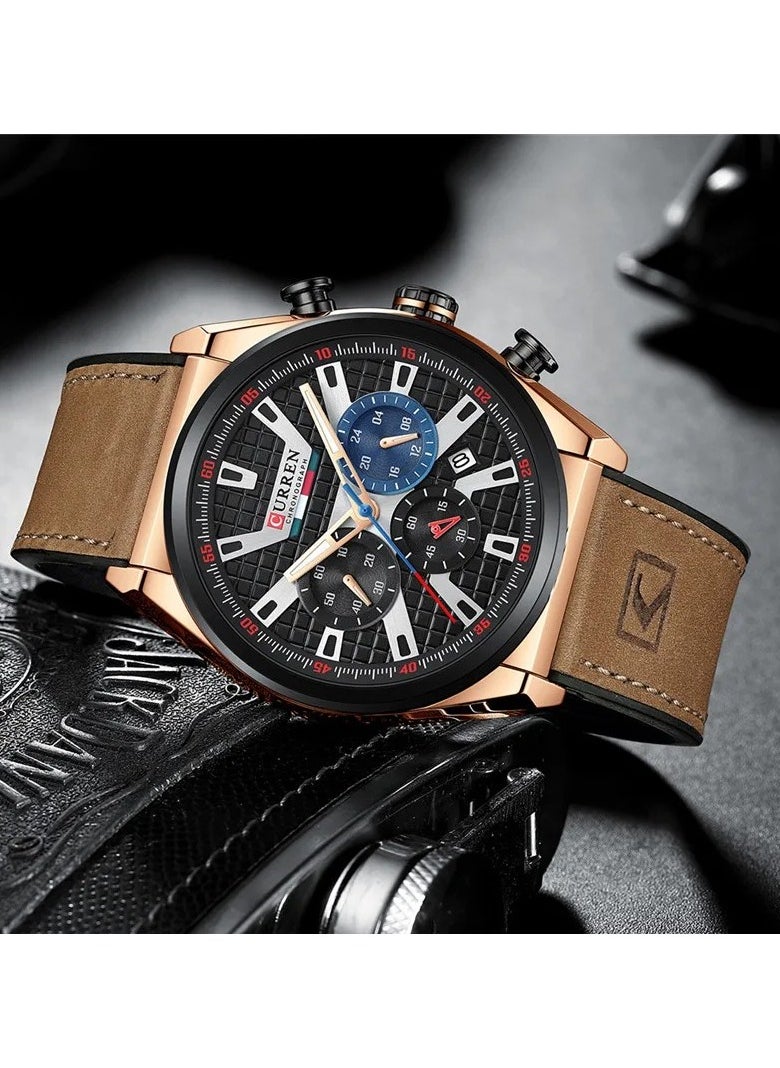 CURREN CURREN 8392 Original Brand Leather Straps Wrist Watch For Men  - Image 2