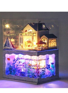 Tianyu DIY Miniature Dollhouse Wooden Furniture Kit,Handmade Mini Modern Villa Model Plus with Dust Cover& Music Box,1:24 Scale Creative Doll House Toys for Children (Hawaii Impression)  - Image 4