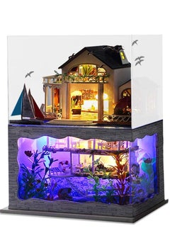 Tianyu DIY Miniature Dollhouse Wooden Furniture Kit,Handmade Mini Modern Villa Model Plus with Dust Cover& Music Box,1:24 Scale Creative Doll House Toys for Children (Hawaii Impression)  - Image 3