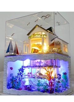 Tianyu DIY Miniature Dollhouse Wooden Furniture Kit,Handmade Mini Modern Villa Model Plus with Dust Cover& Music Box,1:24 Scale Creative Doll House Toys for Children (Hawaii Impression)  - Image 5