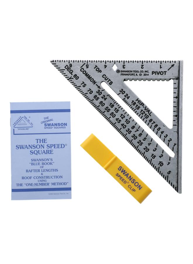 SWANSON Carpenter Square Layout Tool with Speed Clip and Blue Book Grey 7inch - Image 1