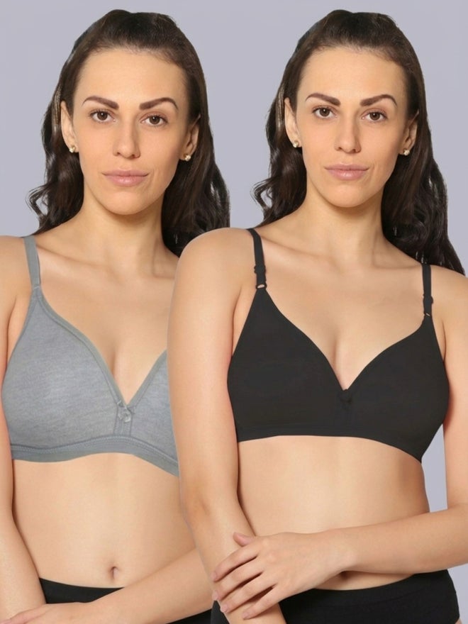 Eden Pack of 2 - Non-Padded Non Wired Cotton Blend T-Shirt Bra - Image 1