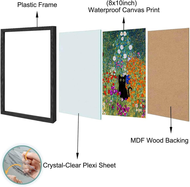 Hamduker Canvas Wall Art Cat Decor for Dorm Bedroom Canvas Prints Aesthetic Monet Cat Posters Living Room Decor (Size: 8''x10''x1pcs) - Image 1
