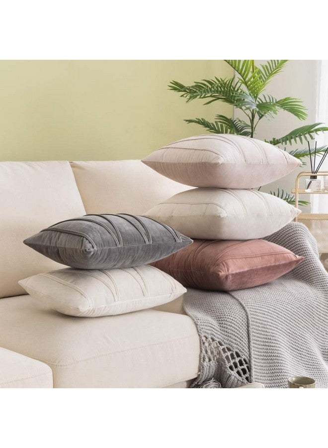 Khooti Velvet 200 TC Cushion Cover Pack Of 1-12"X18"/30X46 Cm-Light Grey-Soft Pillow Covers Cushion Case For Sofa Bedroom Living room Chair Car, Cushion Cover With Random Zig Zag Pattern - Image 5