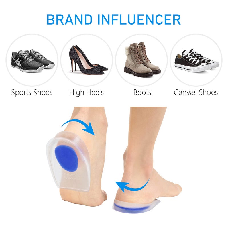 Dr.Pedi Heel Cups For Heel Pain 3 Pairs Gel Silicone Heel Pads Heel Lifts For Achilles Tendonitis Inserts For Women Insole Shoe For Plantar Fasciitis Relief - Image 3