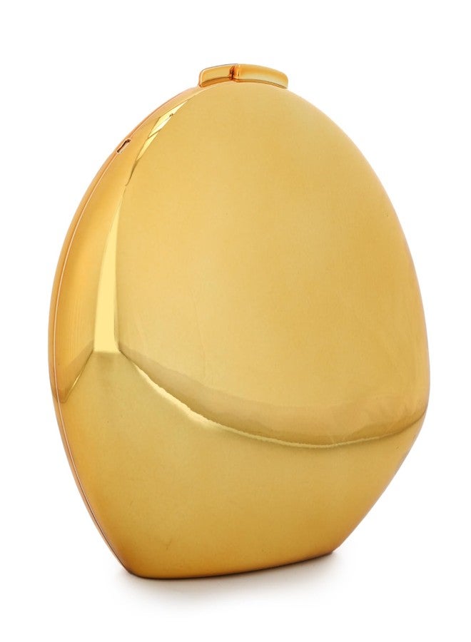 LUI SUI Women Gold Acrylic Clutch Purse Evening Bag, Pebble Glossy Metallic Shoulder Handbag, Shell Clutch for Wedding Party - Image 1