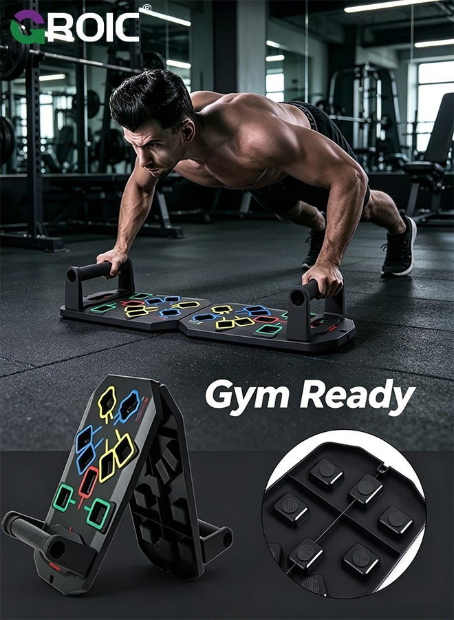 GROIC Push Up Board Fitness, Portable Pushup Board for Men, Foldable Push up Bar, Workout Home Gym Equipment, Exercise Pushup Handles for Floor, Strength Training Equipment for Men - Image 5