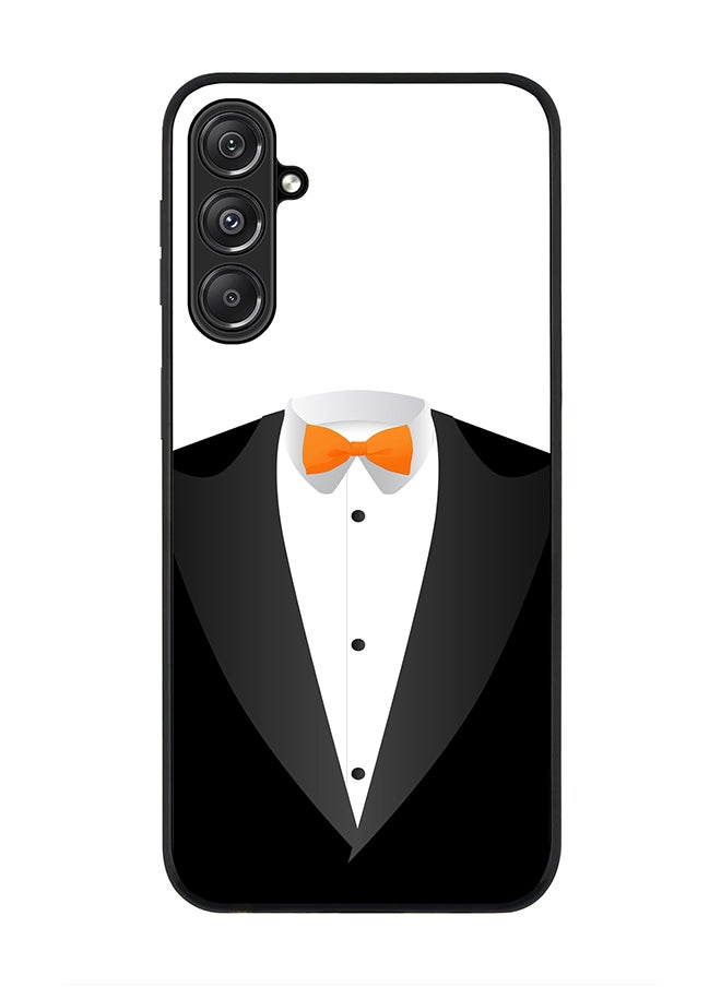 Stylizedd - Rugged Black Edge case for Samsung Galaxy M34 5G, Custom Slim fit Flexible Anti Drop Thin Phone Case Cover - The Tux - Image 1