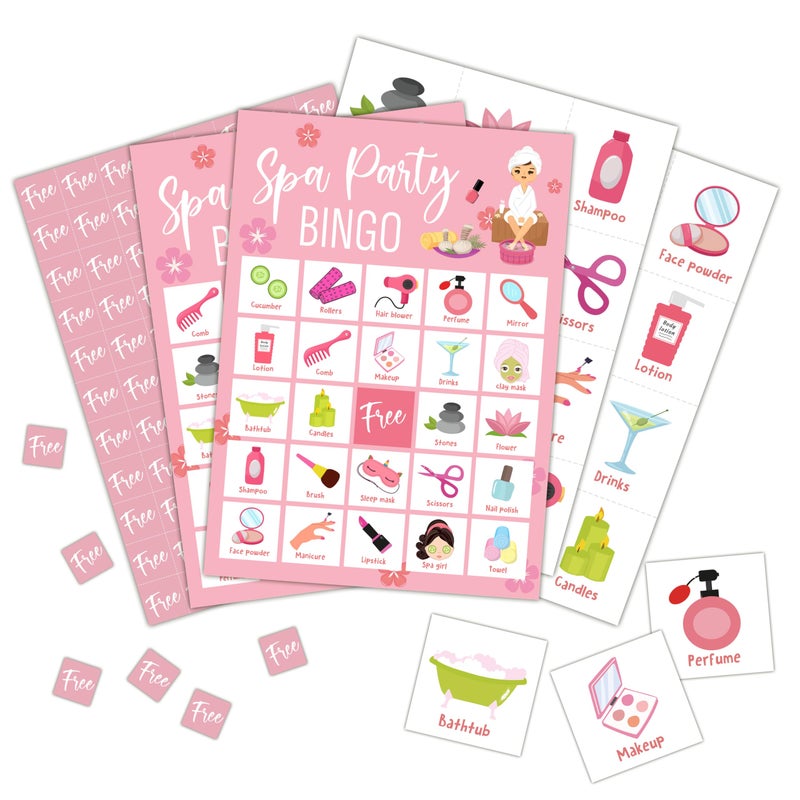 Foosproea Spa Bingo Cards Beauty Themed Bingo Games for 24 Players Spa Games for Family Friends Large Group Activities Sleepover Party Favors Supplies Decorations23 - Image 3