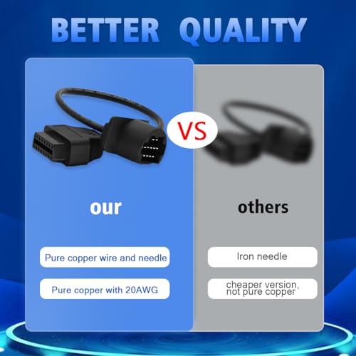 VZG OBD2 Adapter for Mazda 17 Pin OBD1 to 16 Pin OBD2 Diagnostic Cable, Compatible with Mazda Vehicles 17pin Connector, Work with ELM327 OBD2 Diagnostic Scanner Tool and Code Reader - Image 4