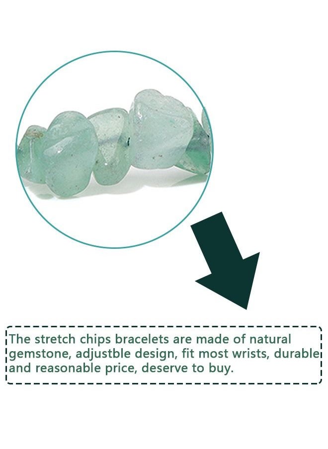 Generic - Adjustable Weave Irregular Gemstone Bracelets, Reiki Natural Stone Crystal Chips Beads Bracelet, Conquer Fear and Increase Communication Reiki - Image 1