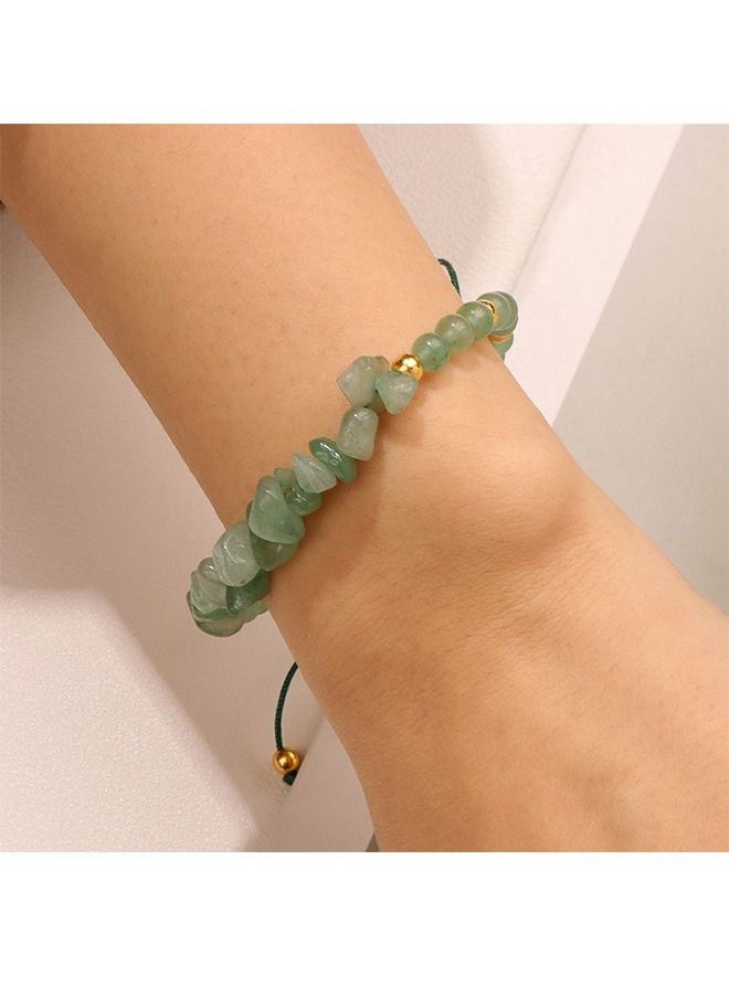 Generic - Adjustable Weave Irregular Gemstone Bracelets, Reiki Natural Stone Crystal Chips Beads Bracelet, Conquer Fear and Increase Communication Reiki - Image 1