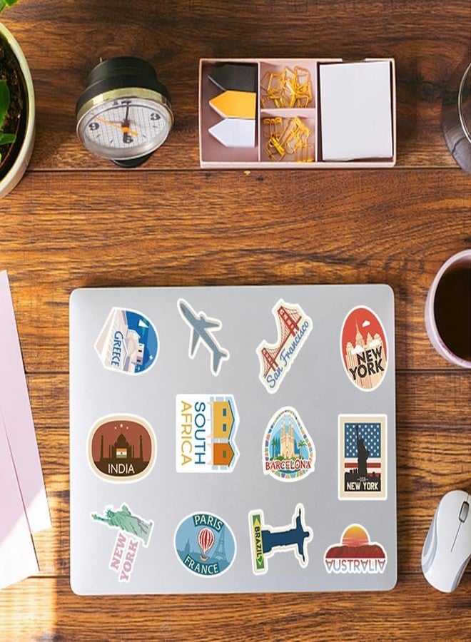 INNPOLE World Travel Stickers Pack Waterproof Vinyl Travel Map Stickers for Suitcase Bicycle Laptop Water Bottle Notebooks Diary Journaling Scrapbooking Aesthetic Vintage Tourism Decals (25) - Image 5