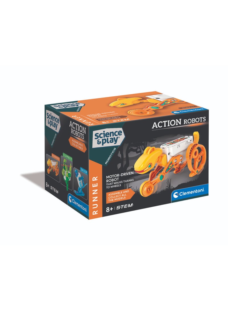 Clementoni روبوت أكشن رانر من كليمنتوني، يعمل بالبطارية | قم بتجميع الروبوت | ألعاب STEM | ألعاب علمية | لعبة تعليمية وتعلمية | هدية للأطفال وعشاق العلوم - Image 1