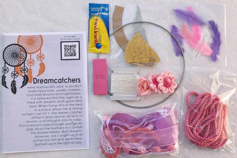 The Brown Box® Unicorn DIY Dreamcatcher Making Kit | Art & Craft Kit for Girls 9-12 & Adults | Birthday Gift, Return Gift, Navratri Kanjak,Rakhi Gift | Complete Craft Set with Feathers, Beads & Ribbons - Image 2