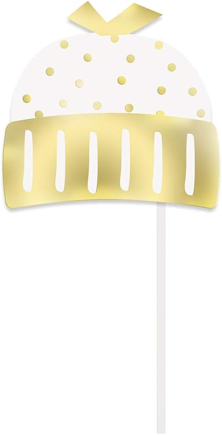 Unique حزمة دعامات تصوير حفلة استقبال المولود الذهبية الفريدة من نوعها 10 قطع متينة أنيقة بتصميم رقائق الذهب مثالية لحفلات استقبال المواليد والاحتفالات - Image 3