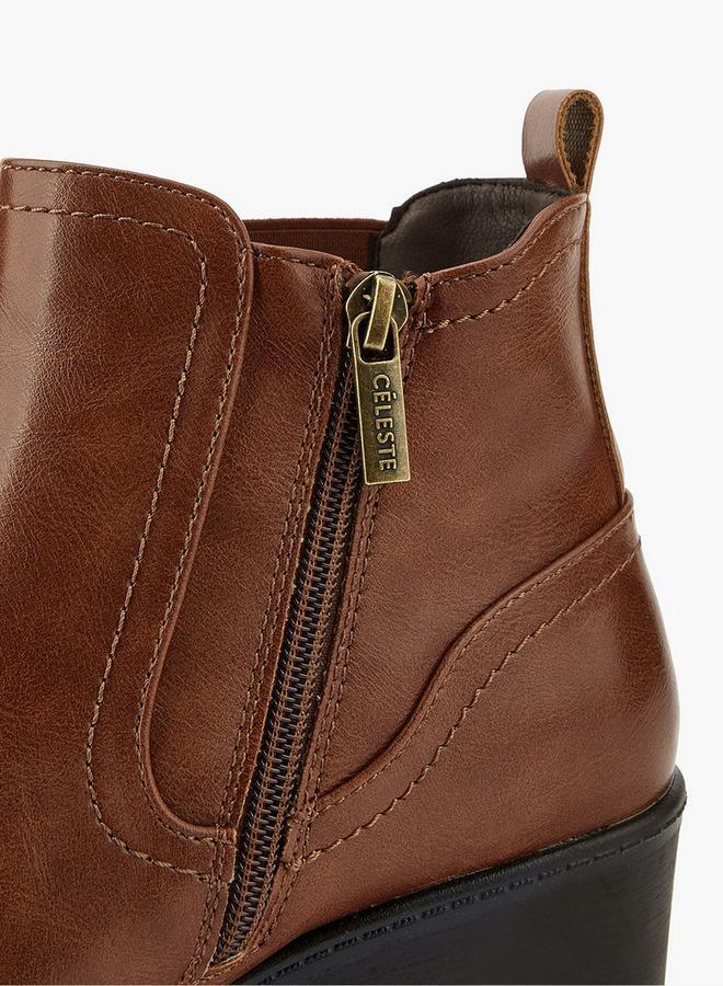 سيليست بوت نسائي بكعب إسفيني بنقوش - Image 5