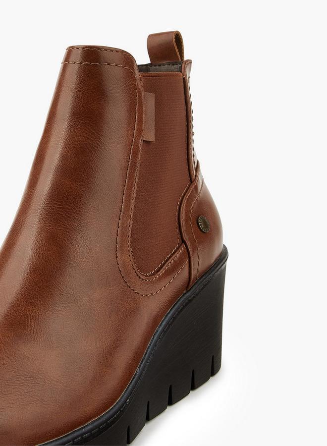 سيليست بوت نسائي بكعب إسفيني بنقوش - Image 4