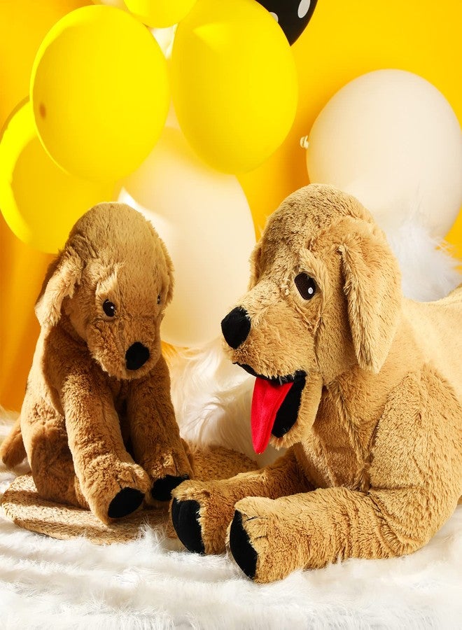 Civaner 2 Pcs Dog Stuffed Animals Plush Soft Cuddly Golden Retriever Plush Toys Large Stuffed Animals Puppy Dog Toy for Birthday Party, 27.6 Inch and 13.8 Inch - Image 2