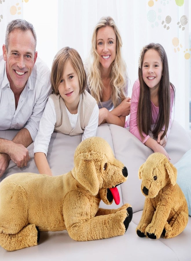 Civaner 2 Pcs Dog Stuffed Animals Plush Soft Cuddly Golden Retriever Plush Toys Large Stuffed Animals Puppy Dog Toy for Birthday Party, 27.6 Inch and 13.8 Inch - Image 4