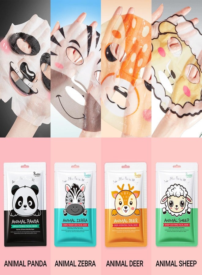 Erinde 7 Pack Animal Character Sheet Masks, Face Masks for Kids Teens Skin Care, Girls Night Skincare Spa Party, Birthday Gifts for Women Men - Image 4