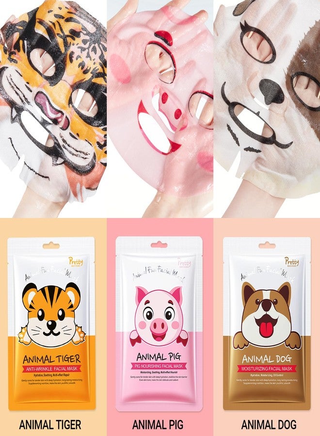 Erinde 7 Pack Animal Character Sheet Masks, Face Masks for Kids Teens Skin Care, Girls Night Skincare Spa Party, Birthday Gifts for Women Men - Image 3