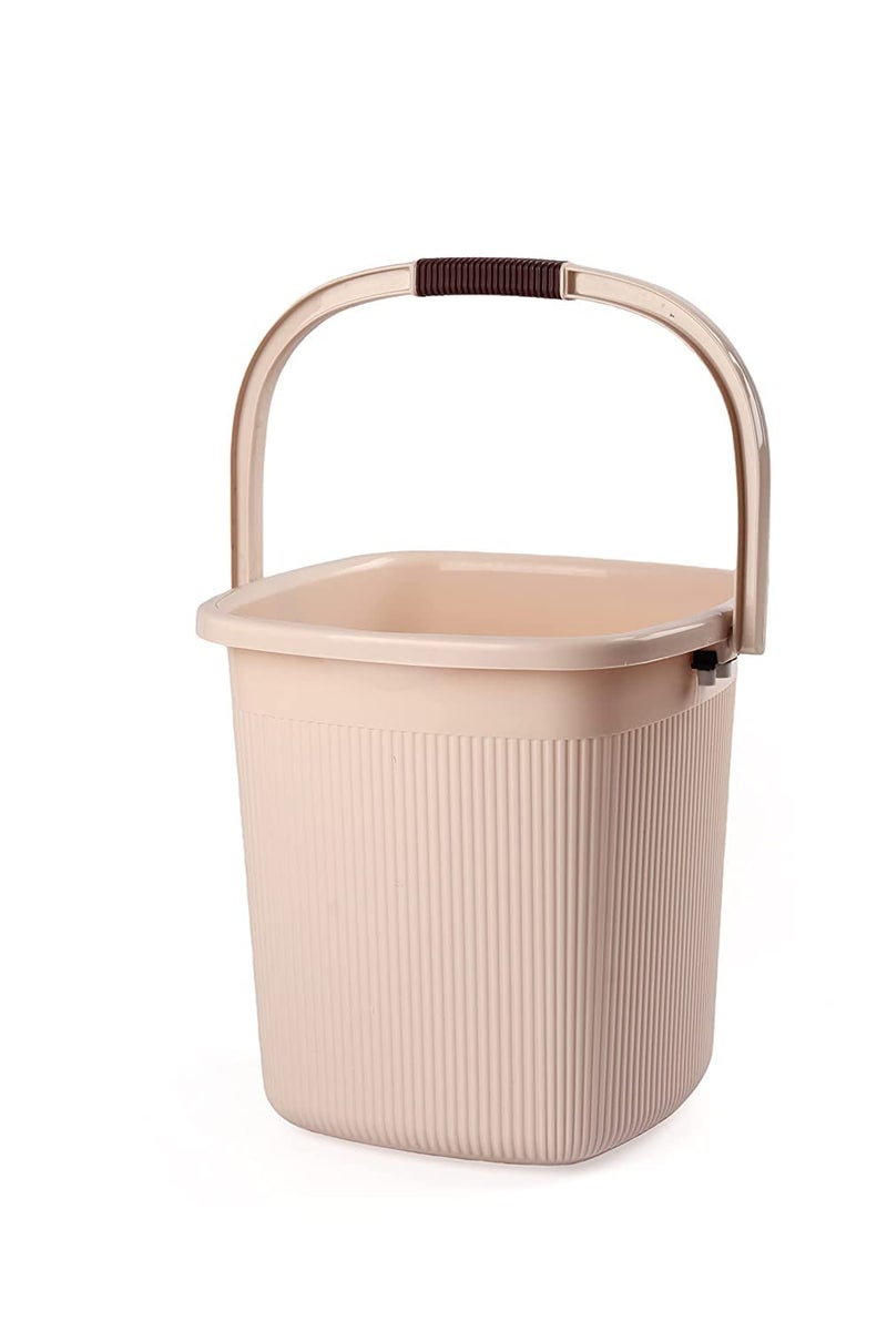 Nayasa Rimmy Strong Plastic Bucket, Mug and Stool Set (3pc Set)| Bathroom Set | (Ivory, 18 Liter Bucket, 1.5ltr Mug, a Stool) - Image 4