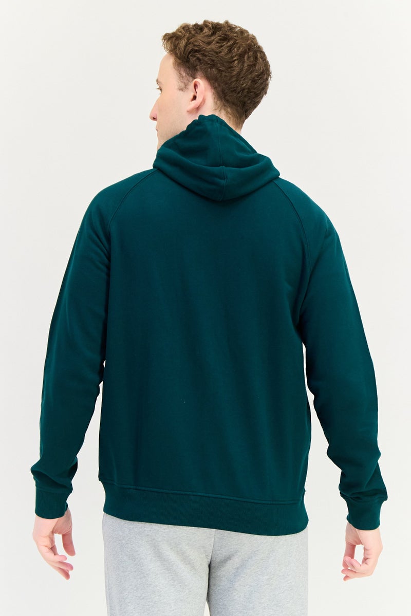 Reebok Men Sportswear Fit Long Sleeve Outdoor Terry Hoodie, Green - Image 2