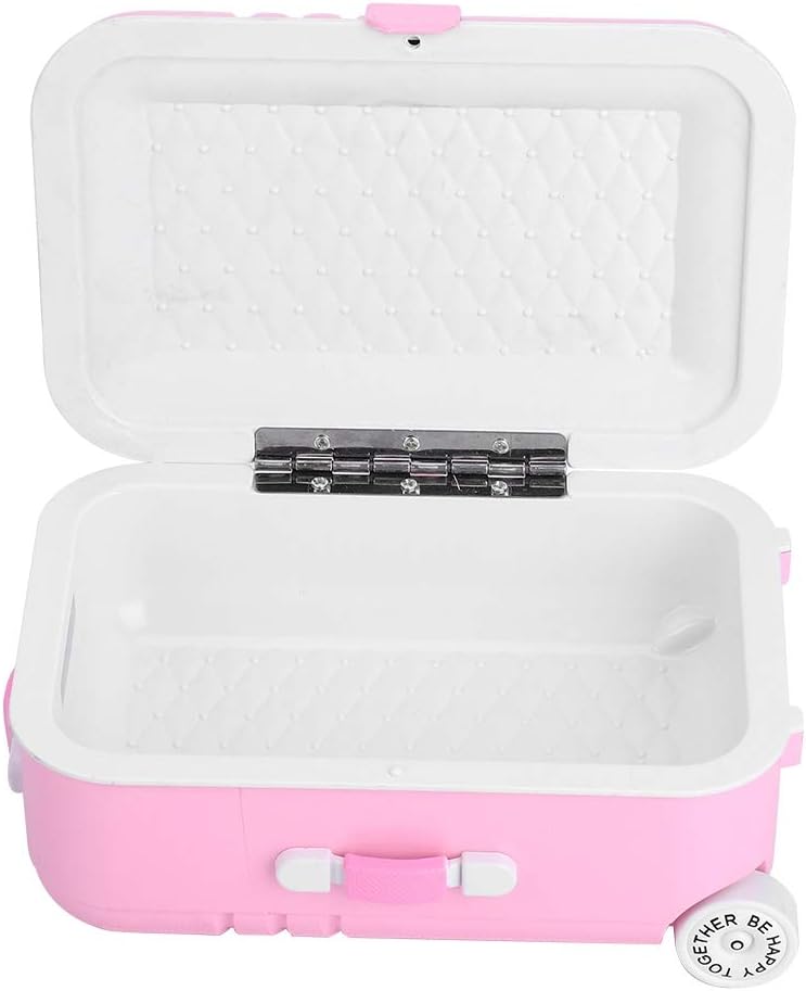 jellyflow Baby Suitcase Toy, Baby Suitcase Toy Cute Plastic Rolling Suitcase Mini Luggage Box Toy Box for Children,6.1 x 4.1 x 2.8 in (Pink) - Image 2