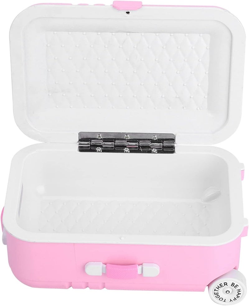 jellyflow Baby Suitcase Toy, Baby Suitcase Toy Cute Plastic Rolling Suitcase Mini Luggage Box Toy Box for Children,6.1 x 4.1 x 2.8 in (Pink) - Image 4