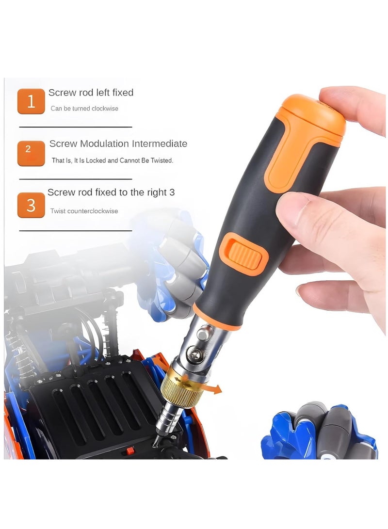 SOLARAE Ratcheting Screwdriver, 10 in 1 Multi-angle Ratchet Screwdriver Professional Tools, 180Â° Multi-angle Rotation Screwdriver, Screwdriver Set A Great Screwdriver Solves Most Repair/Disassembly Problems - Image 5