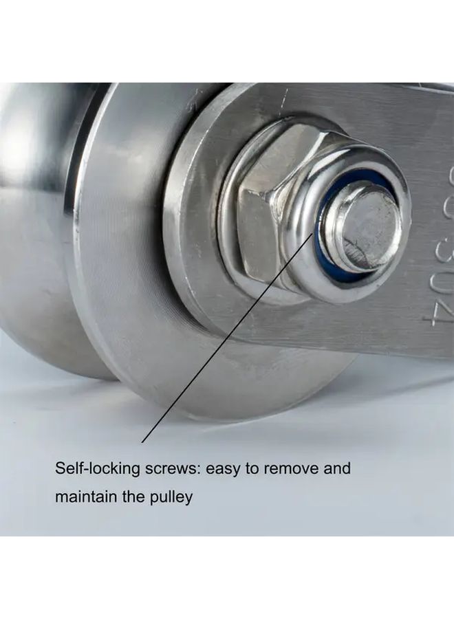 2 Pcs Heavy Duty Stainless Steel Cable Pulley System With Built In Bearings 1100 Lb Capacity Rotating Single Block For Gym Equipment Home Gym And Industrial Use Durable Construction Model U2 - Image 5