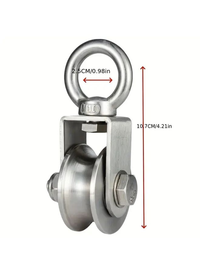 2 Pcs Heavy Duty Stainless Steel Cable Pulley System With Built In Bearings 1100 Lb Capacity Rotating Single Block For Gym Equipment Home Gym And Industrial Use Durable Construction Model U2 - Image 3