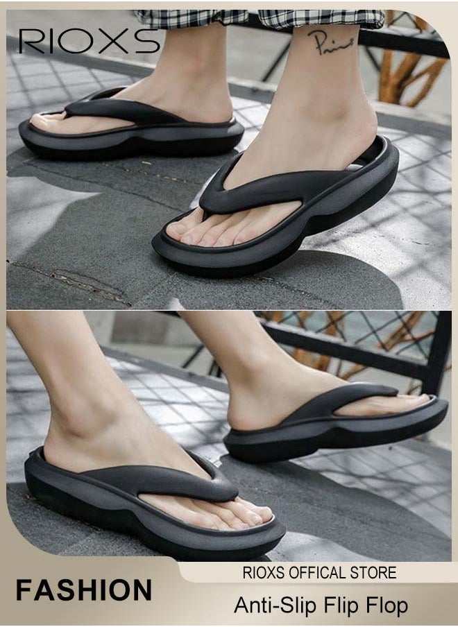 RIOXS Flip Flops for Men And Women, Lightweight Beach Slides Sandals, Anti-Slip Shower Slippers, Chillax Pillow Thong Sandal, Comfy Flat Sandal With Soft Arch Support, Indoor Slippers Or Outdoor Beach Flip-Flops  - Image 3