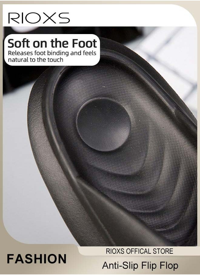 RIOXS Flip Flops for Men And Women, Lightweight Beach Slides Sandals, Anti-Slip Shower Slippers, Chillax Pillow Thong Sandal, Comfy Flat Sandal With Soft Arch Support, Indoor Slippers Or Outdoor Beach Flip-Flops  - Image 5