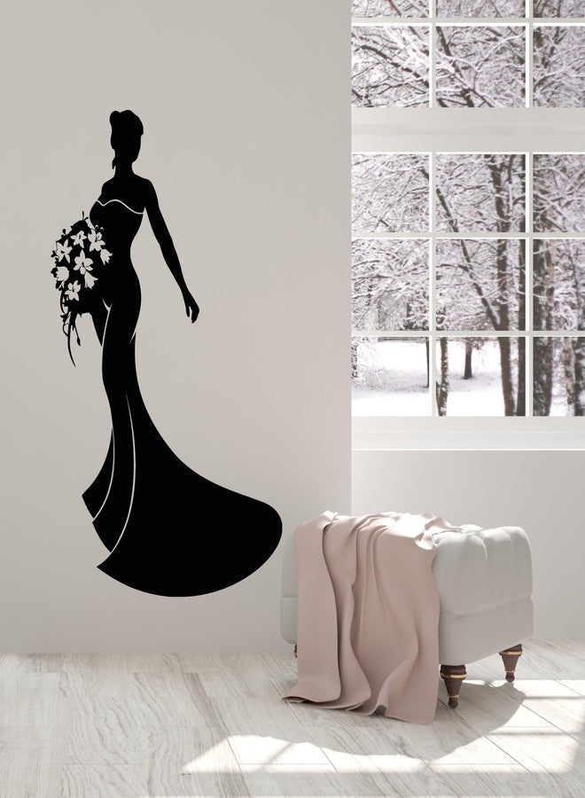 SnappySticker ملصق جداري SnappySticker Lady Ball Dress Boutique لغرفة النوم، غرفة المعيشة، المكتب؟ ملصق جداري كبير قابل للإزالة ومقاوم للماء من الفينيل؟ ملصق ديكور منزلي، المقاس: 27 × 43 - Image 1