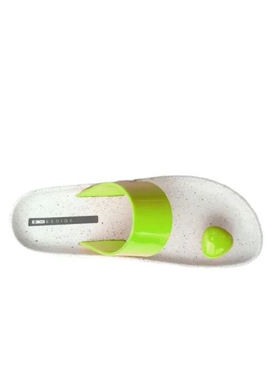 Voices Smooth Stone Women'S Anti Slip Sole  Colored Strap Sandals - White/Yellow