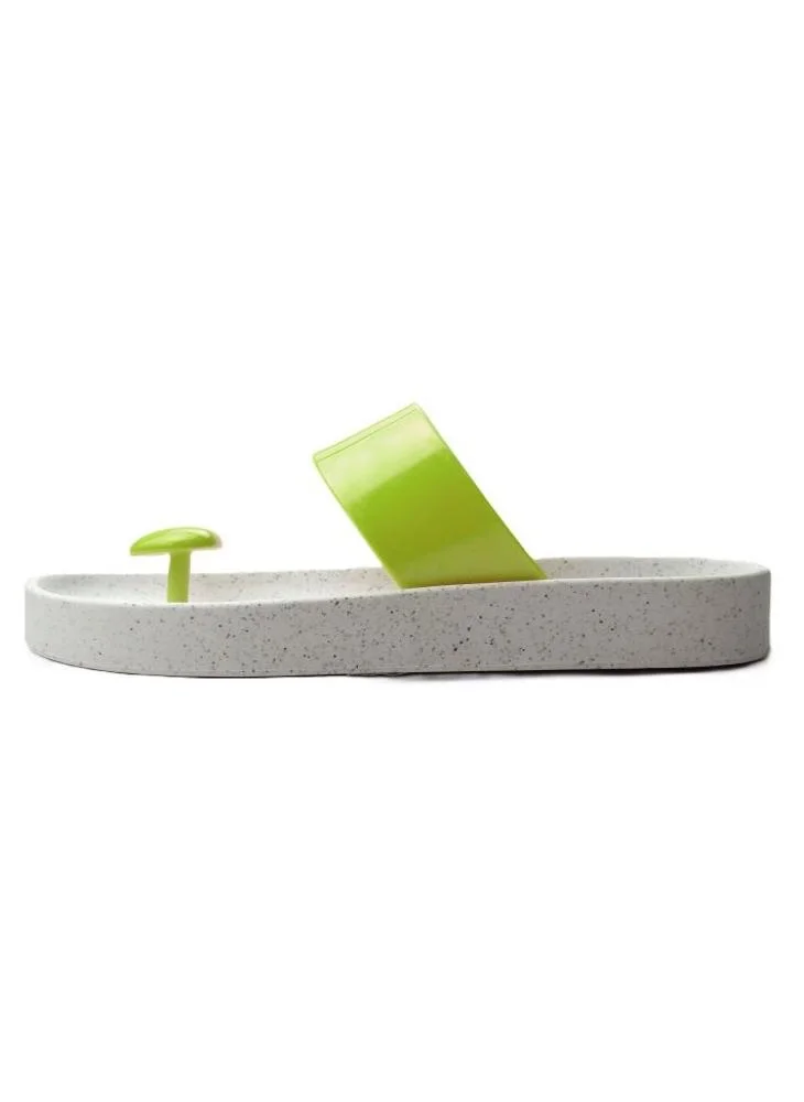 Voices Smooth Stone Women'S Anti Slip Sole  Colored Strap Sandals - White/Yellow