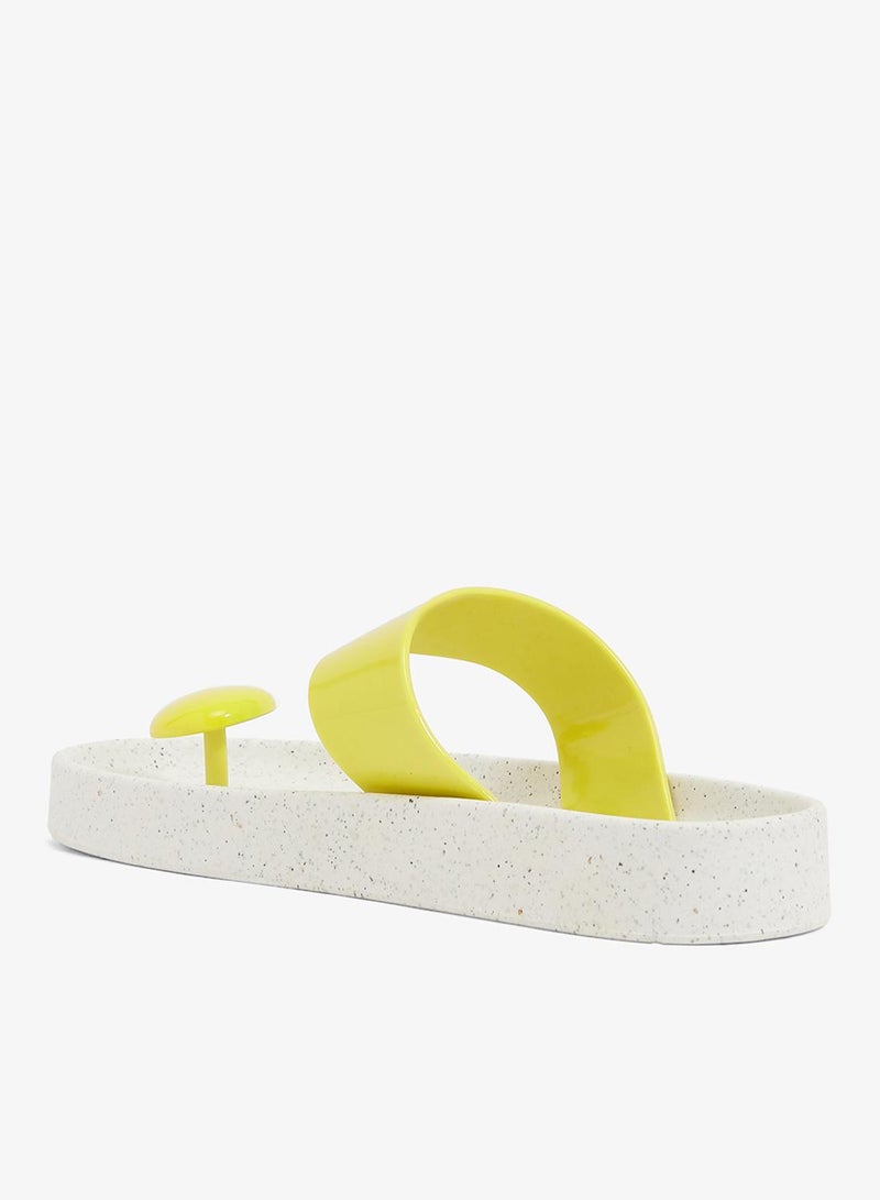 Voices Smooth Stone Women'S Anti Slip Sole  Colored Strap Sandals - White/Yellow - Image 2