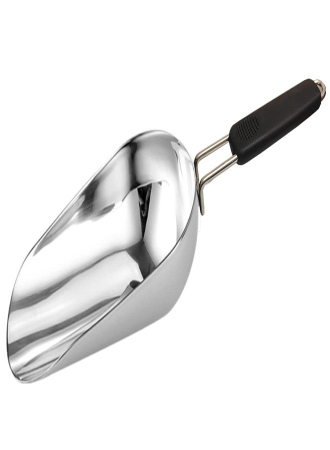 HSHQING Stainless Steel 6 Ounce Ice Scoop With Good Grip Handle - Kitchen, Freezer, Dog Food, Popcorn Scoop - Dishwasher Safe - Image 2
