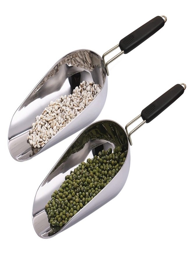 HSHQING Stainless Steel 6 Ounce Ice Scoop With Good Grip Handle - Kitchen, Freezer, Dog Food, Popcorn Scoop - Dishwasher Safe - Image 4